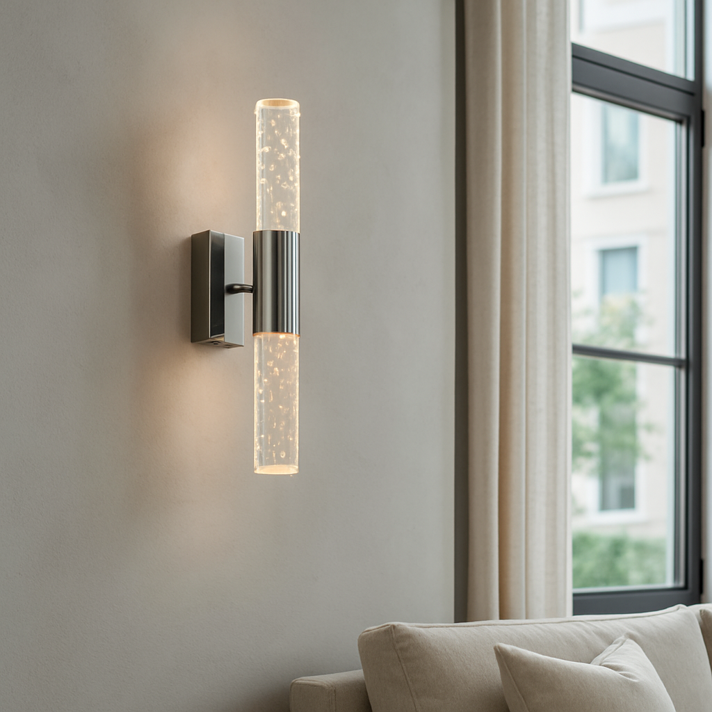 Настінний світильник срібний H-45 cm Led 24W Chrome Bubble Tube 251022-100006291