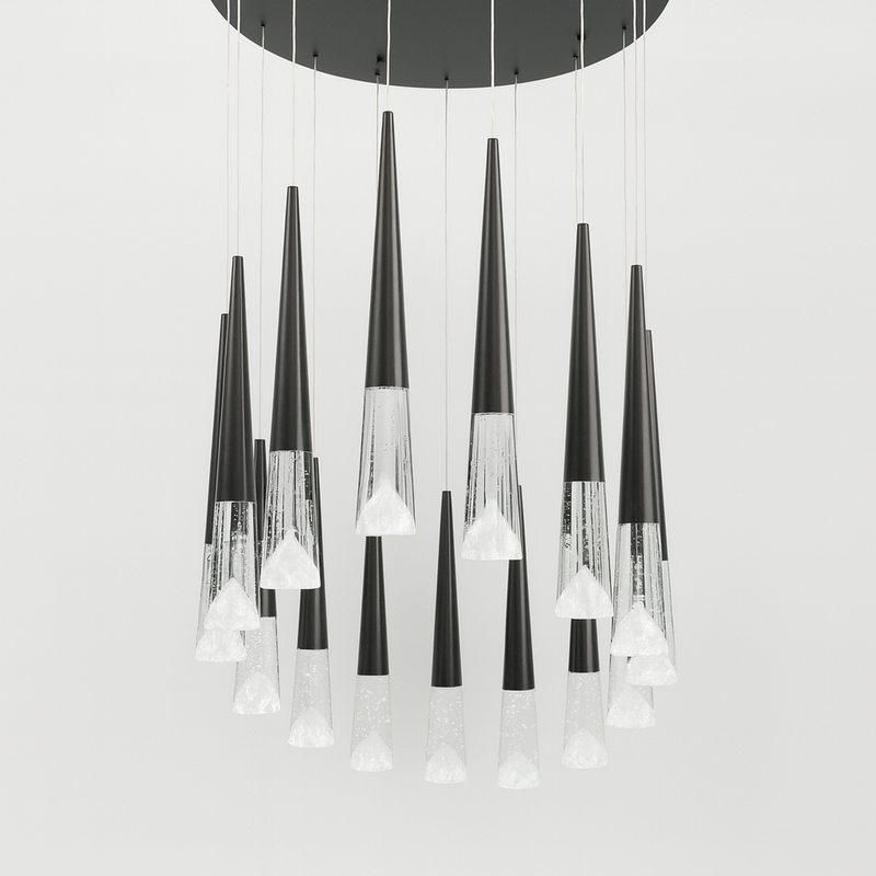 Каскадна чорна люстра D-44 cm / D-60 cm Led Black Cascade 251018-100006292
