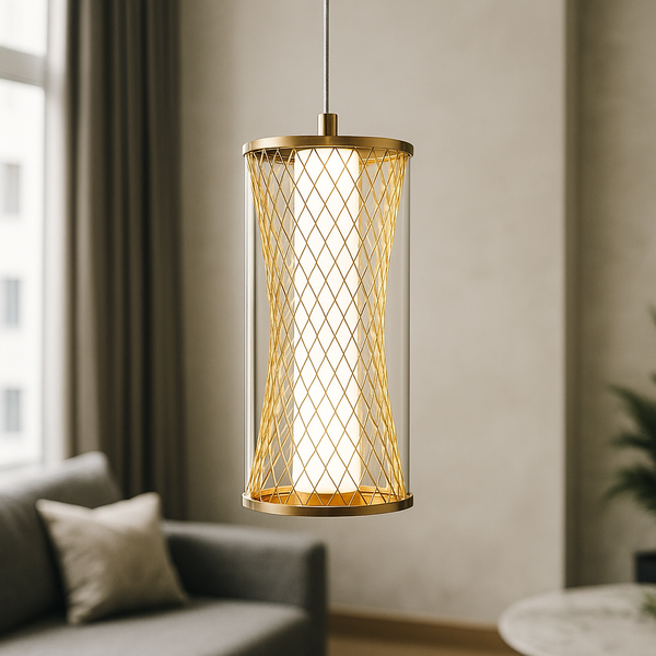 Підвісний світильник золотий H-21 cm D-10 cm Led Gold Lattice 251122-100006621