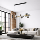 Підвісні люстри L-90 cm / L-120 cm G9+Led 4000K Black+Gold brass Bubbles 260131-100007100