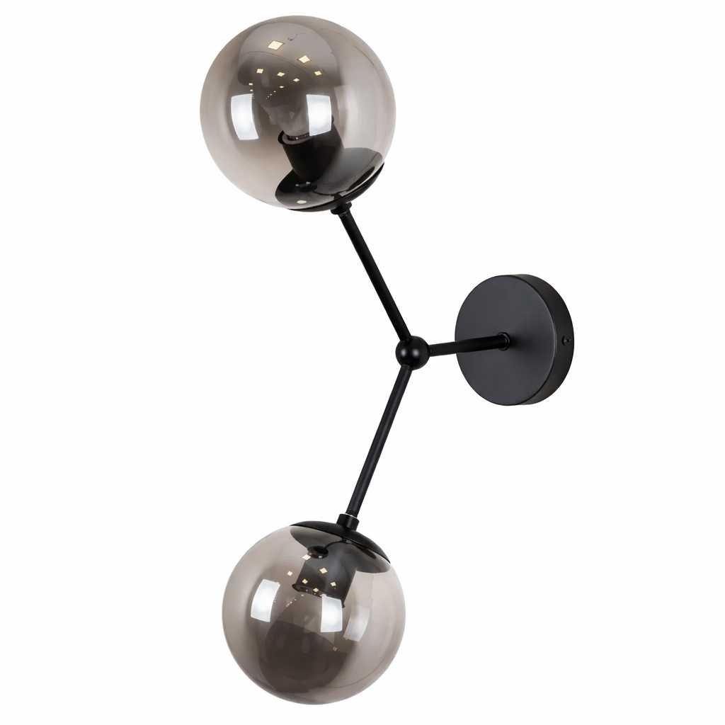 Настінний світильник чорний H-48 E27 Black+Graphit Bubbles 260131-100007106