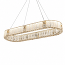 Підвісна люстра срібна видовжена L-120 cm Led 73W Chrome Crystal 260817-100008630