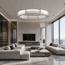 Підвісна люстра срібна D-80 cm Led 85W Chrome Crystal 260817-100008631