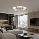 Підвісна люстра срібна D-80 cm Led 85W Chrome Crystal 260817-100008631