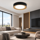 Стельові люстри чорні D-48 cm / D-62 cm Led 3000K-6000K Black Circle Relief 260918-100008858