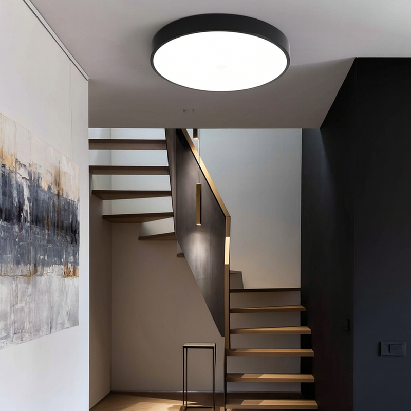 Стельовий світильник чорний з пультом D-30/40/50 cm Led + RGB Black Circle 251048-100006297