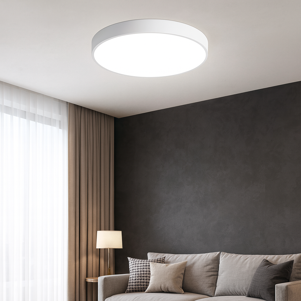 Стельовий світильник білий з пультом D-30/40/50/60 cm Led + RGB White Circle 251048-100006298