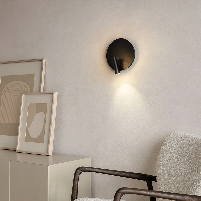 Настінні світильники чорні Led 4000K D-15 cm / D-20 cm Black Bun Circle 250818-100005768