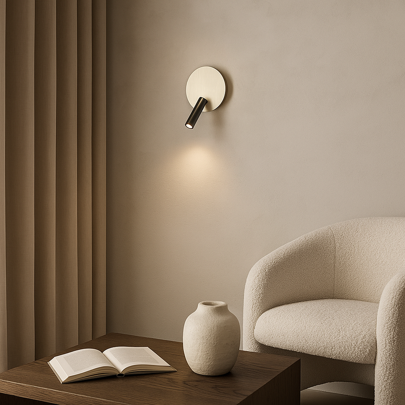 Настінний світильник сатиновий Led 4000K D-15 cm Nickel Bun Circle 250818-100005771