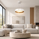 Підвісні люстри білі D-45 cm / D-58 cm Led 3000K-6000K White+Wood Circle 260918-100008865