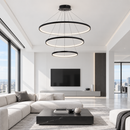 Підвісна люстра чорна D-80 cm Led 60W 4000K Black Rings 260940-100008867