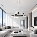 Підвісні люстри чорні D-60+50+40 cm / D-80+60+40 cm Led 3000K-6000K Black Rings 260918-100008868