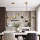 Підвісна люстра L-115 cm E27*6 Black+Gold Bubbles 260131-100007122