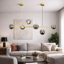 Підвісна люстра L-115 cm E27*6 Black+Gold Bubbles 260131-100007122