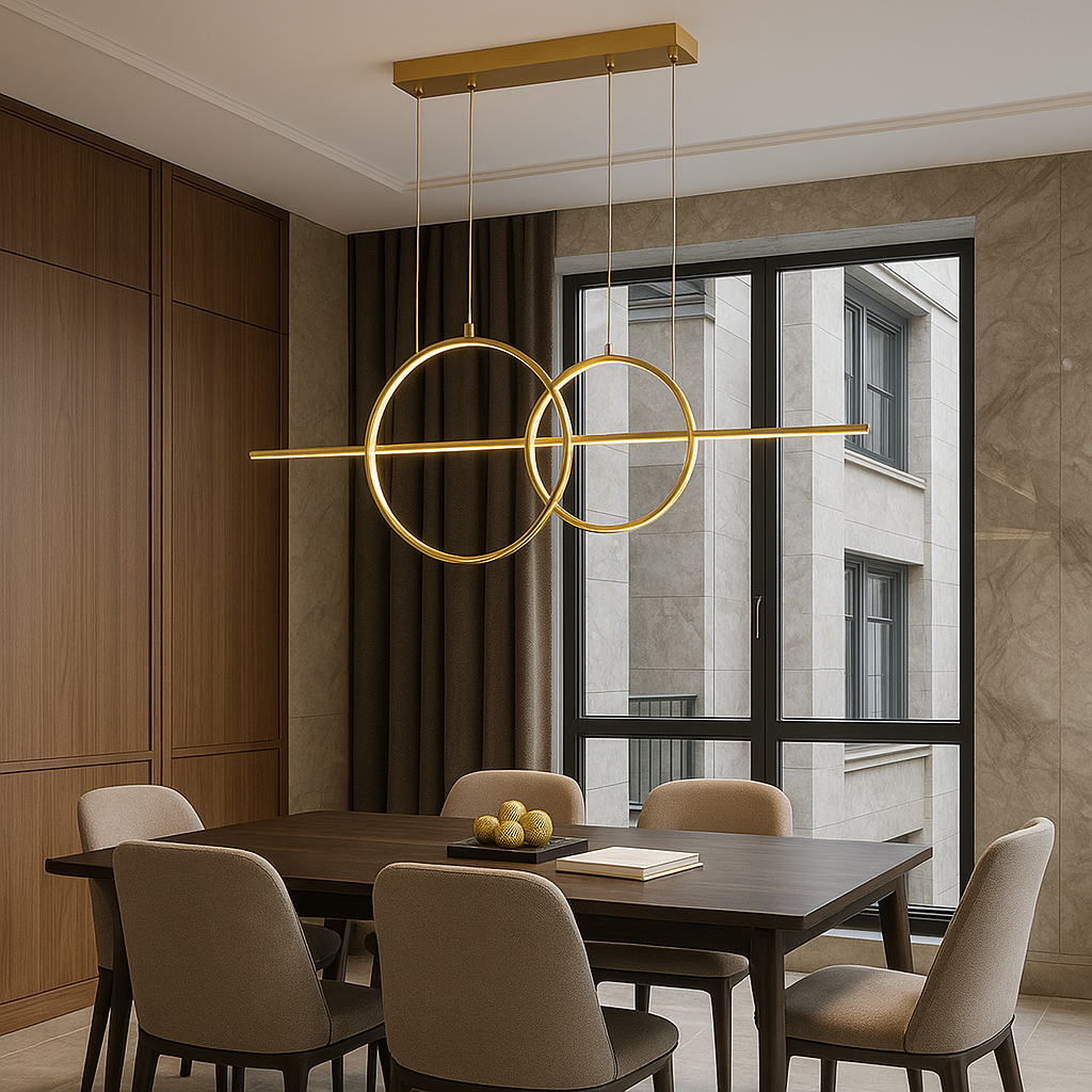 Підвісна люстра золота L-110 cm Led 43W 4000K Gold Luna 251040-100006311