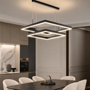 Люстра підвісна подвійна L-60+80 cm Led 70W 3000K-6000K Black Double Square 260718-100008414