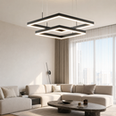 Люстра підвісна подвійна L-60+80 cm Led 70W 3000K-6000K Black Double Square 260718-100008414