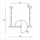 Підвісний поворотний світильник чорний D-30 cm Led 20W Black Semicircle 260658-100008126