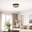 Люстра чорна з білими плафонами D-25 cm H-19 cm E14*3 Black+White Gofre 260109-100007164