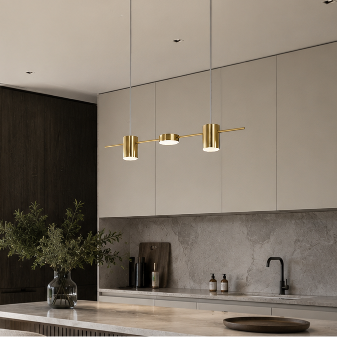 Люстра видовжена золота L-75 cm Led 24W 3000K-6000K Gold Ray Boshi 260622-100008133