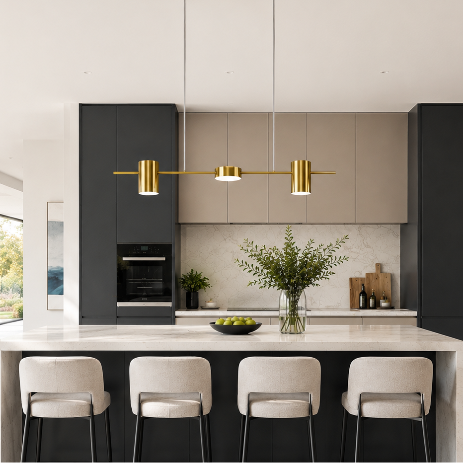 Люстра видовжена золота L-75 cm Led 24W 3000K-6000K Gold Ray Boshi 260622-100008133