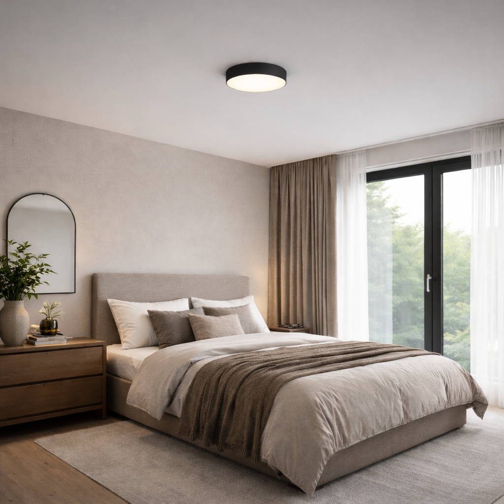 Стельові світильники чорні D-9 cm/ 12 cm/ 15.6 cm/19 cm H-2.6 cm Led 5000K Black Basic Round 260164-100007167