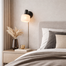 Настінний світильник з вимикачем H-16.5 cm E14 Black+White Gofre 260109-100007169