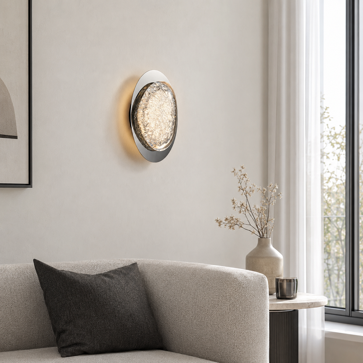 Настінний світильник срібний H-24 cm Led 6W Chrome Gem 260817-100008643