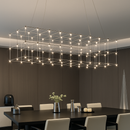 Підвісна люстра срібна L-100 cm Led 22W 3000K Silver Rain 251066-100006334