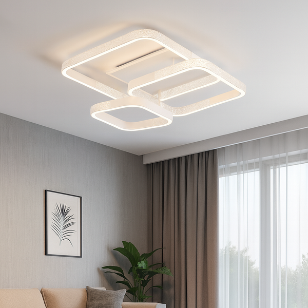 Стельова люстра білий з пультом L-76 cm H-16 cm Led 130W 3000-6000K White Arka lamp 251174-100006636