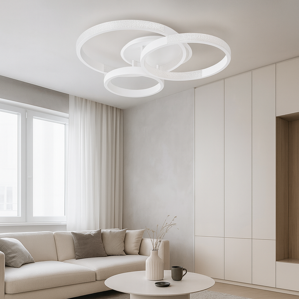 Стельова люстра біла з пультом L-80 cm H-11.5 cm Led 100W 3000-6000K White Arka lamp 251174-100006642