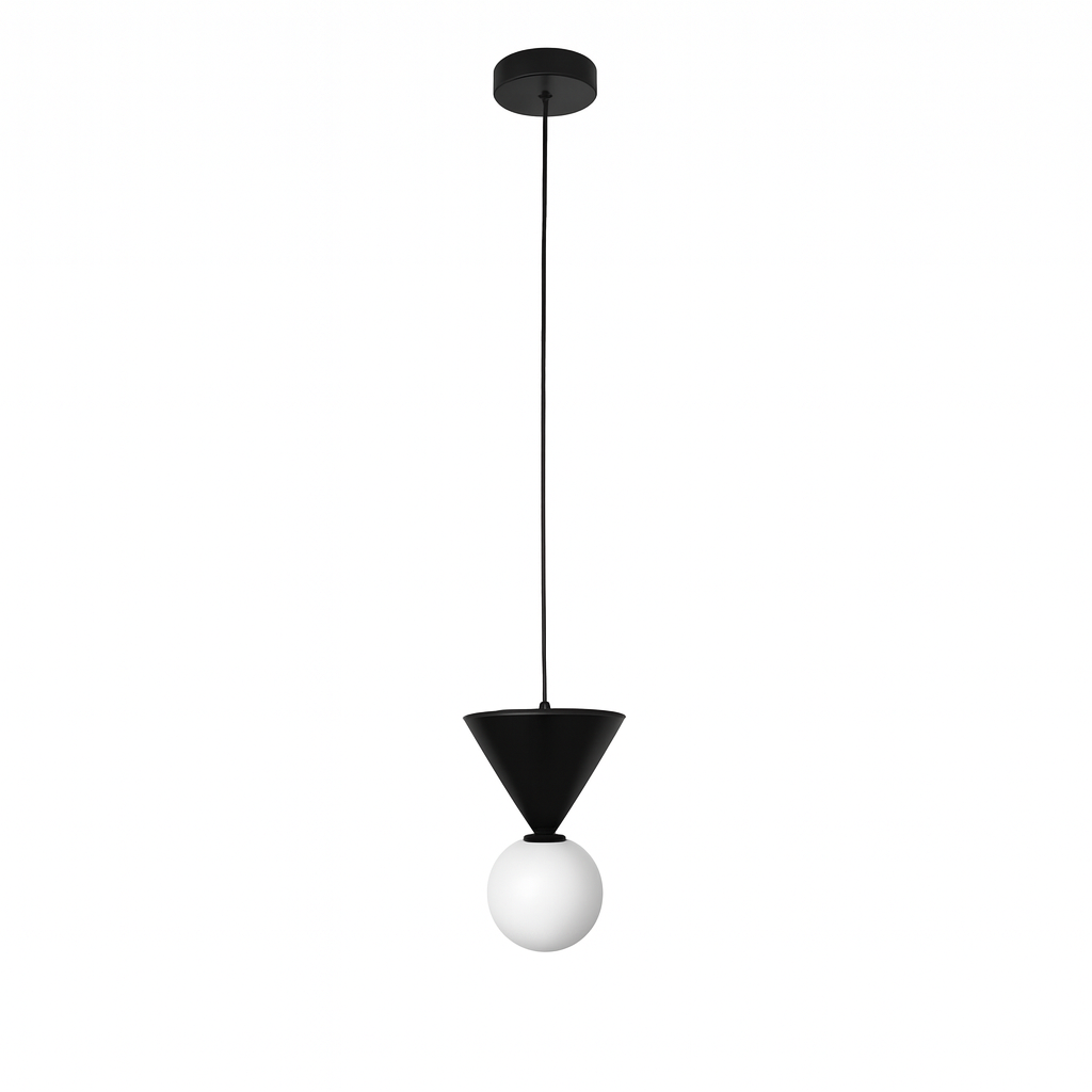 Підвісний світильник H-20 cm G9+Led 8W 4000K Black+White Cone 251118-100006654