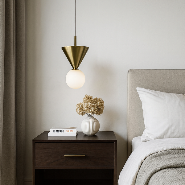 Підвісний світильник H-20 cm G9+Led 8W 4000K Gold+White Cone 251118-100006655