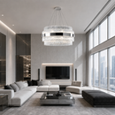 Підвісна люстра срібна D-100 cm Led 102W Chrome Elegant 260817-100008644