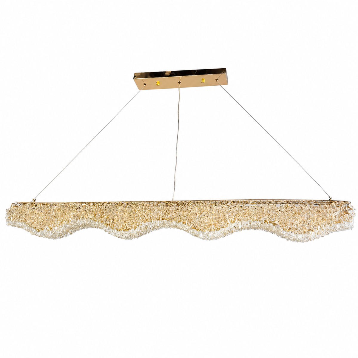 Підвісні люстри золоті L-80 cm / L-100 cm / L-120 cm Led 3000K-6000K Gold Crystal 260618-100008140