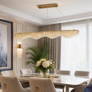 Підвісні люстри золоті L-100 cm / L-120 cm Led 3000K-6000K Gold Crystal 260618-100008140