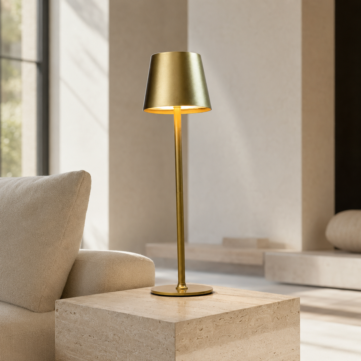 Настільна лампа золота із сенсорним керуванням та USB H-37 cm Led 10W Gold Lamp 260888-100008650