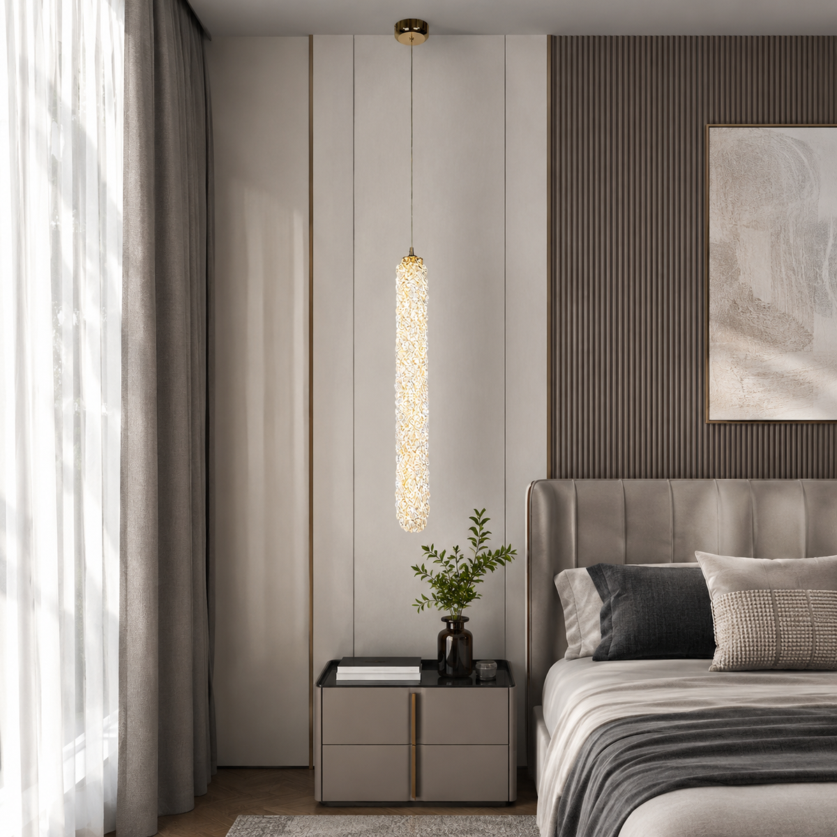 Підвісні світильники золоті L-57 cm / L-68 cm Led 3000K-6000K Gold Crystal 260618-100008144