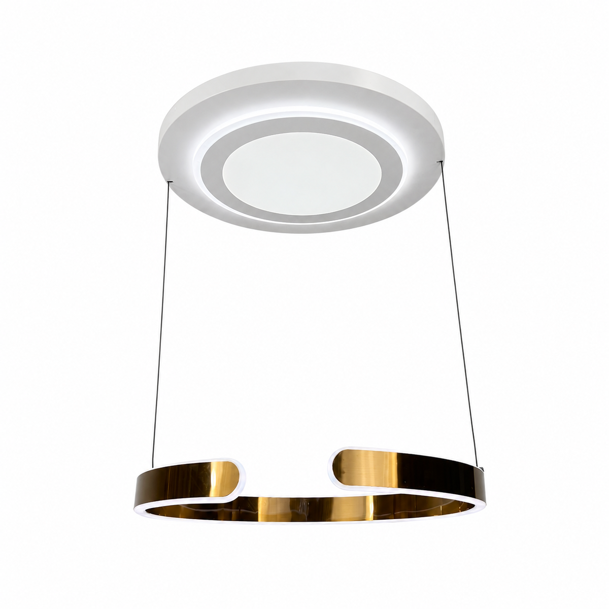 Люстра-трансформер золота D-50 cm Led 105W 3000K-6000K Gold+White Curl 260618-100008146