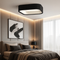Стельова люстра чорна з пультом L-48.5 cm / L-58.5 cm Led Black Gofre 250819-100005780