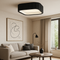 Стельова люстра чорна з пультом L-48.5 cm / L-58.5 cm Led Black Gofre 250819-100005780
