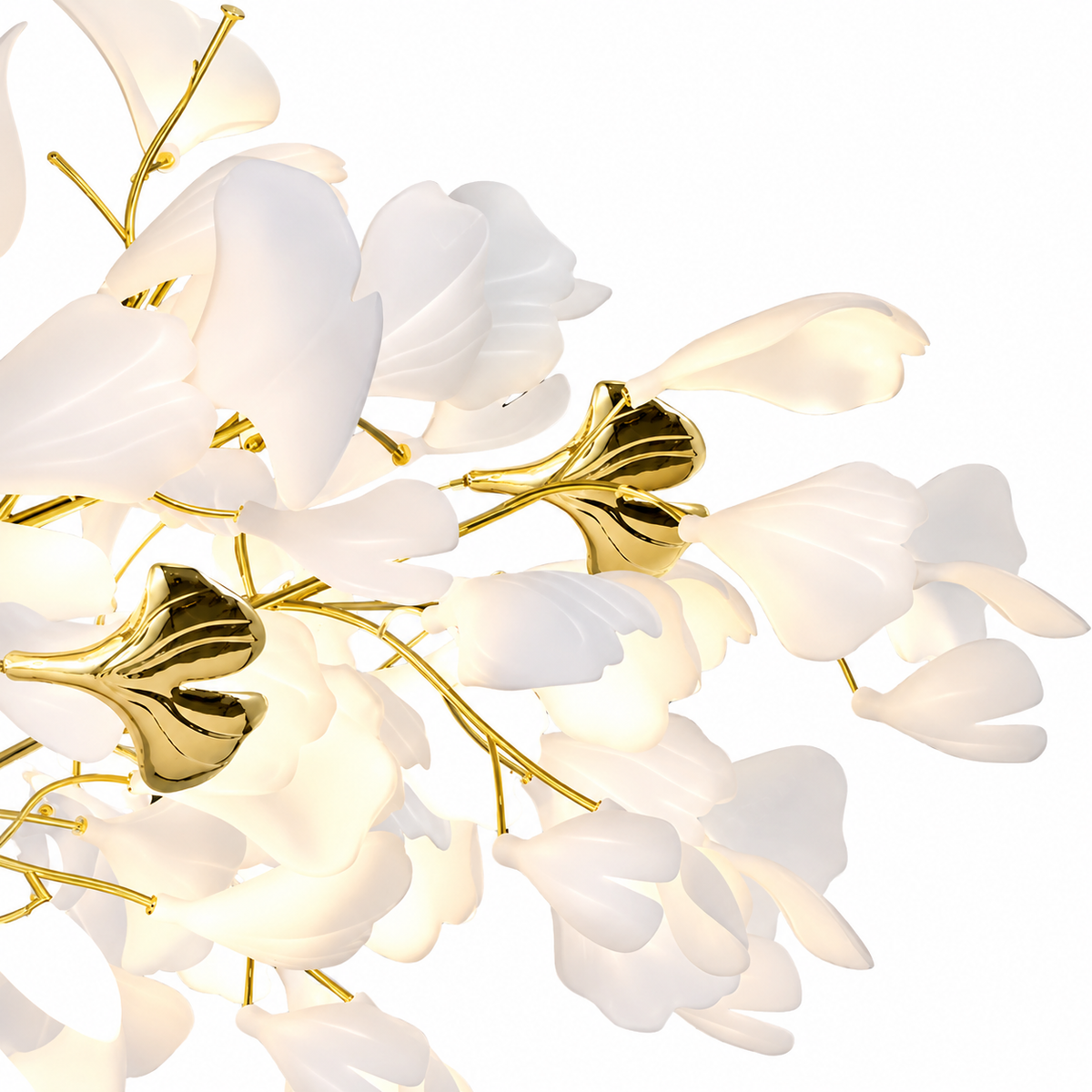 Підвісні люстри L-80 / 100 / 120 / 160 / 200 cm Led White+Gold Petals Flowers 260658-100008154