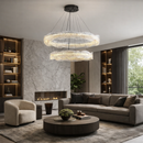 Підвісна люстра D-80+60 cm Led 42W 3000K-6000K Clear+Black Ice 260218-100007530