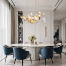 Підвісні люстри L-80 / 100 / 120 / 160 / 200 cm Led White+Gold Petals Flowers 260658-100008154