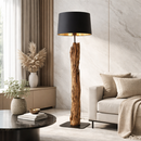 Торшер чорний з дерева Е27 H-155 cm Black+Wood Tree 260263-100007533