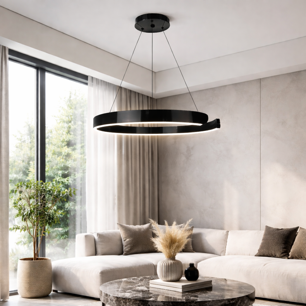 Підвісні люстри кільцеві чорні D-60 cm / D-80 cm Led 3000-6000K Black Clips 260218-100007535
