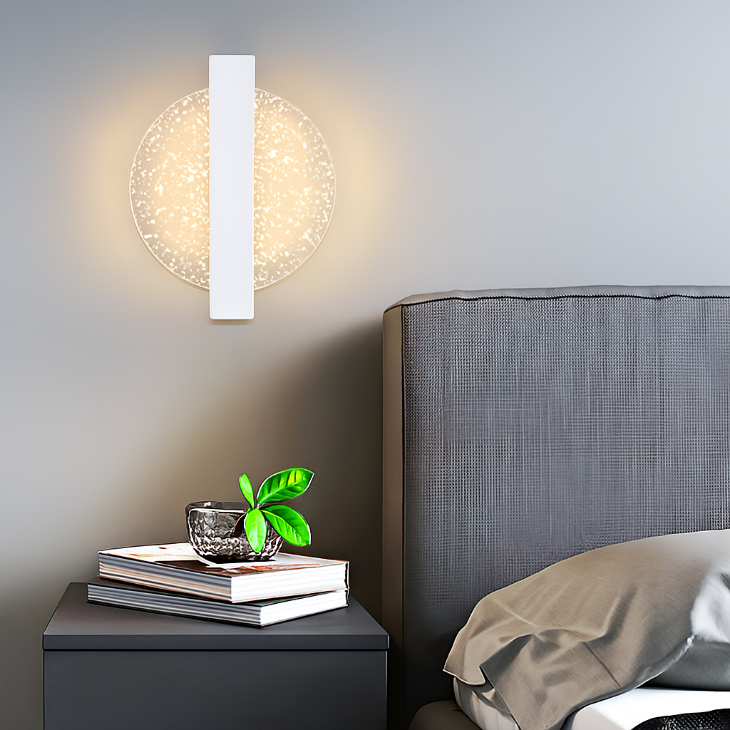 Настінний світильник білий з прозорим з золотом D-20cm H-25cm Led 6W Clip Clear White 250619-100005255