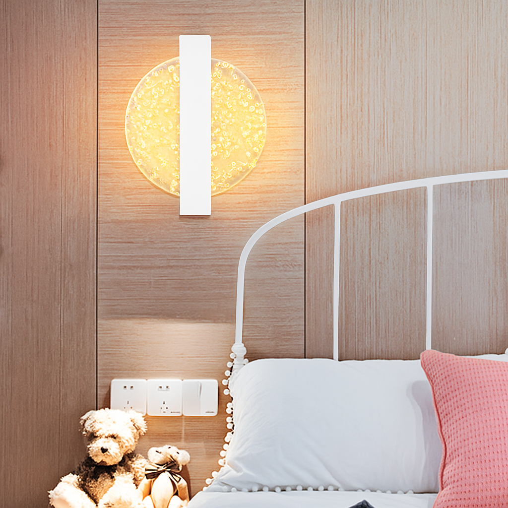 Настінний світильник білий з прозорим з золотом D-20cm H-25cm Led 6W Clip Clear White 250619-100005255