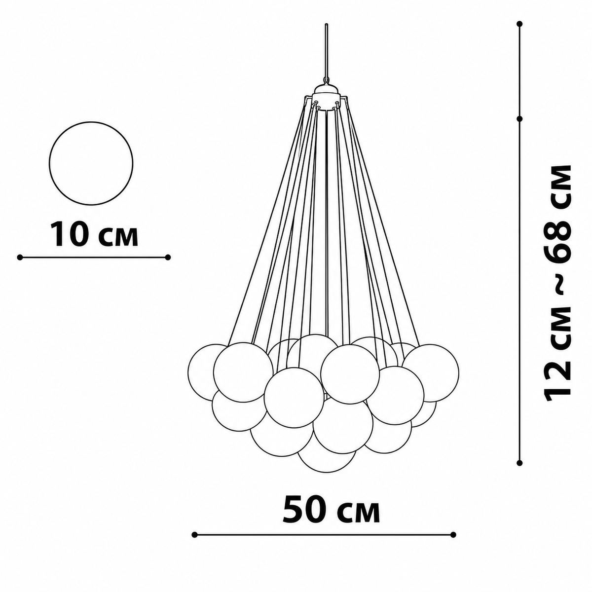 Підвісна люстра D-50 cm E27 Gold+White Pumpo 260866-100008658