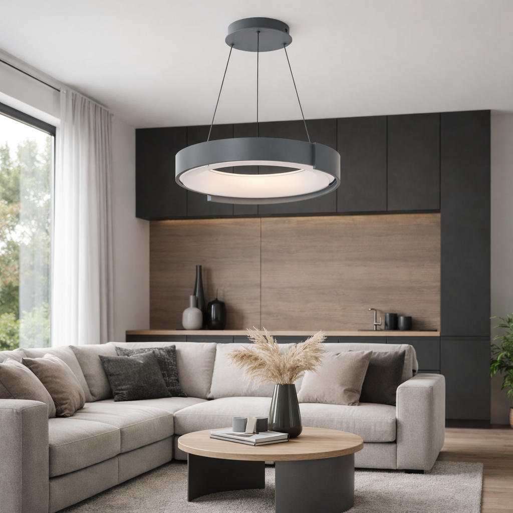 Підвісний світильник сірий D-50W Led 74W 3000K-6000K Grey Circle 260131-100007182